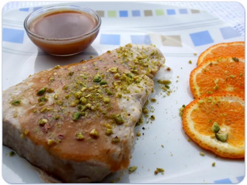 salmone arancia e pistacchio
